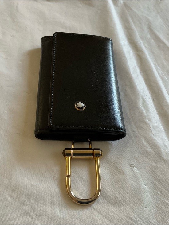 Montblanc Accessories - MONTBLANC Black Smooth Leather Tri-fold Key Case/ Wallet- Swiss Made